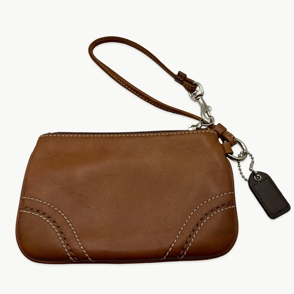 Vintage Y2K Coach Leather Small Zipper Wristlet Wallet | Brown | Silver Hardware - Picture 6 of 10